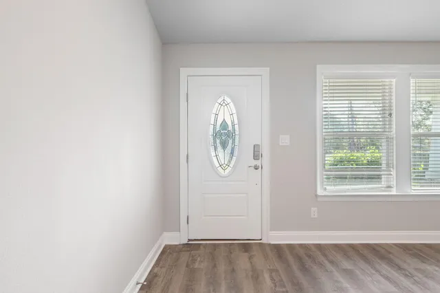 an empty room with window