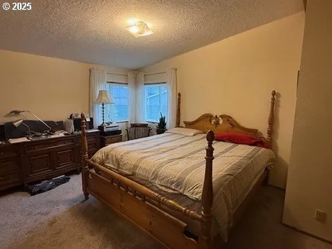 a bedroom with a bed and a closet