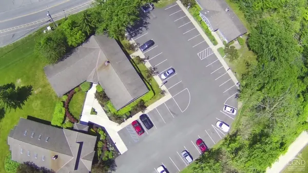 an aerial view of a house
