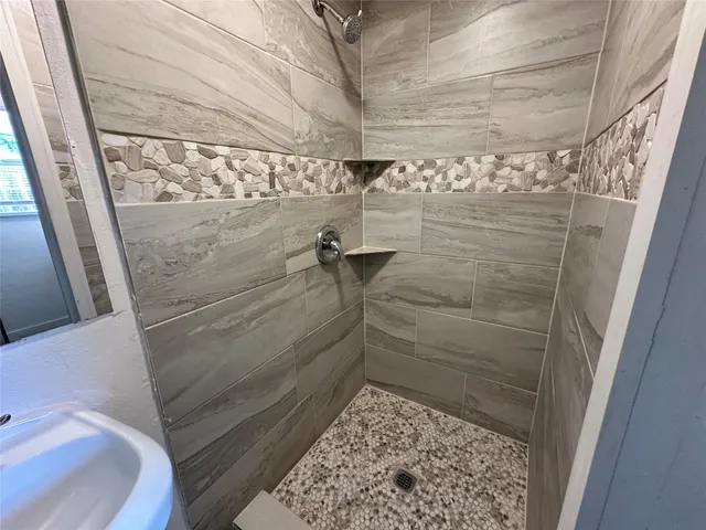 a bathroom with a shower