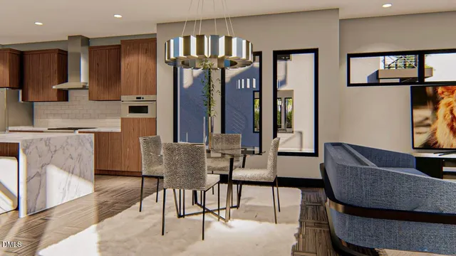 a living room with furniture