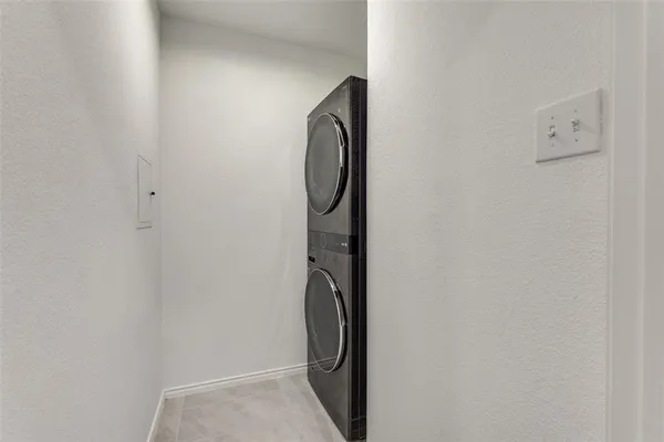 a close view of light fixtures and washer