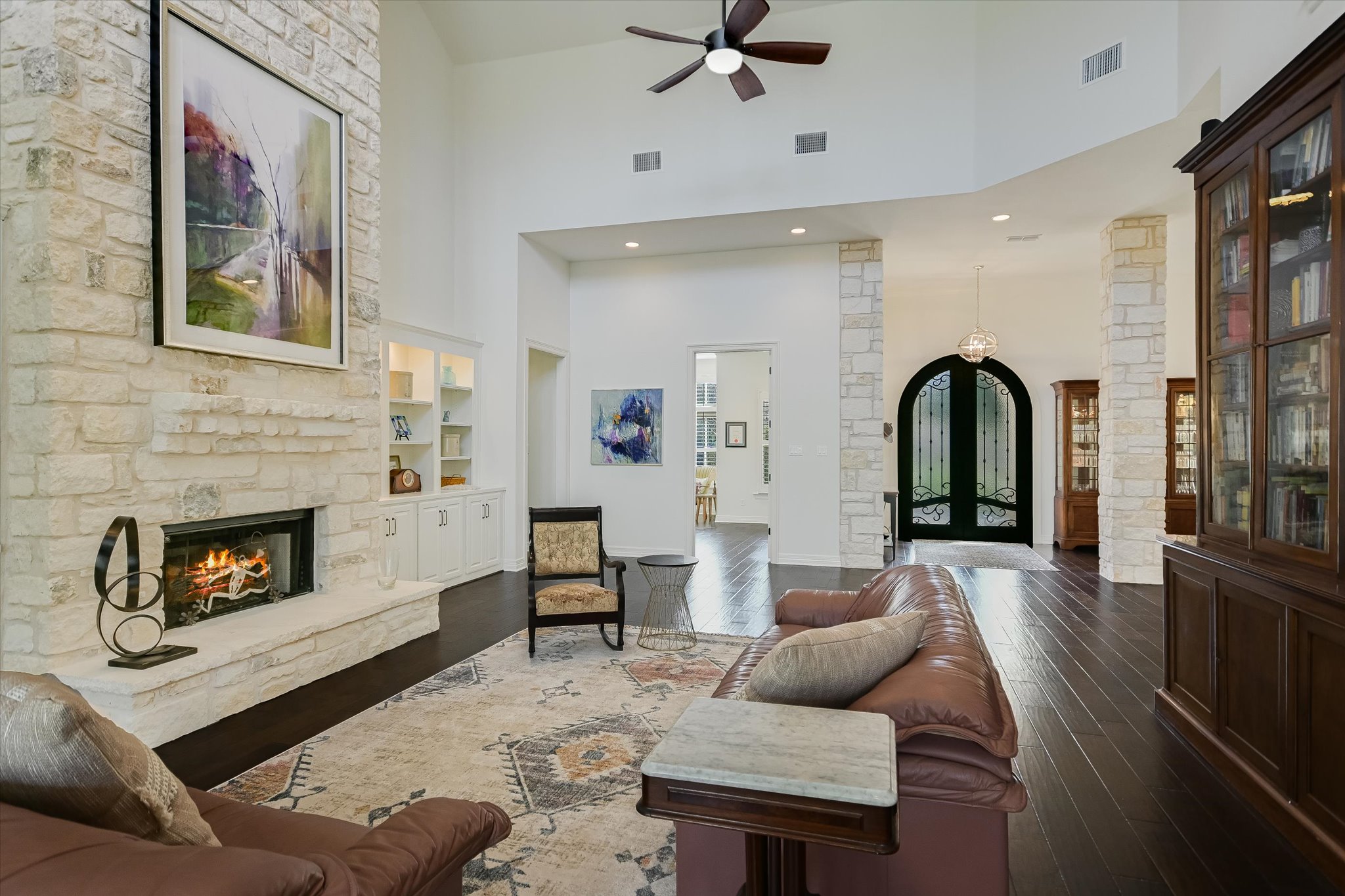 2901 Maravillas Loop Austin, TX 78735 - Photo 6 of 31 a living room with furniture and a fireplace