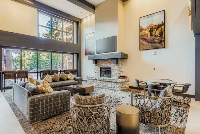 a living room with furniture