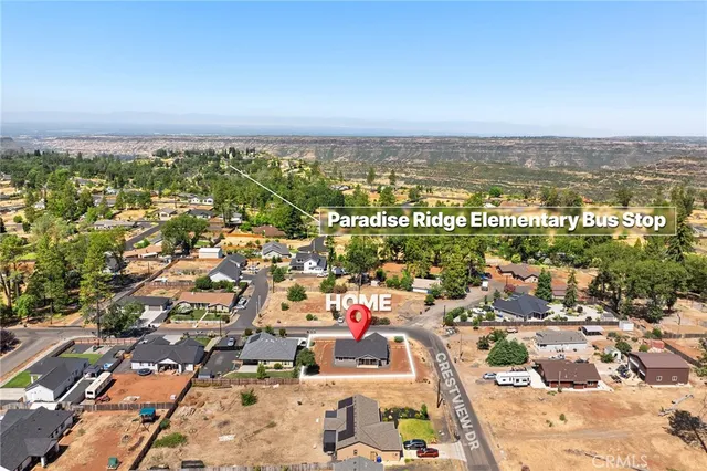 an aerial view of multiple house