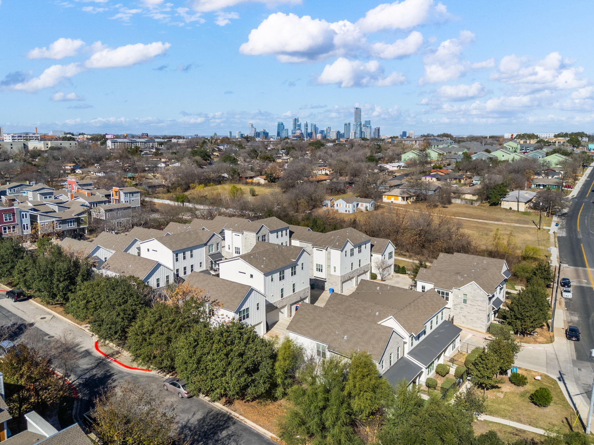 2624 Metcalfe Road, Unit 17 Austin, TX 78741 - Photo 35 of 35 an aerial view of residential building with green space