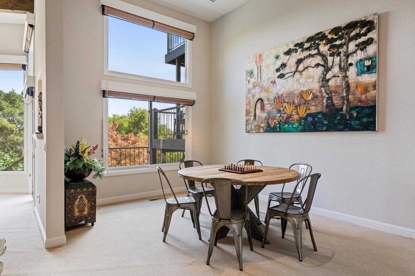 25 Preston Road Woodside, CA 94062 - Photo 25 of 71 a view of a dining room with furniture and a potted plant
