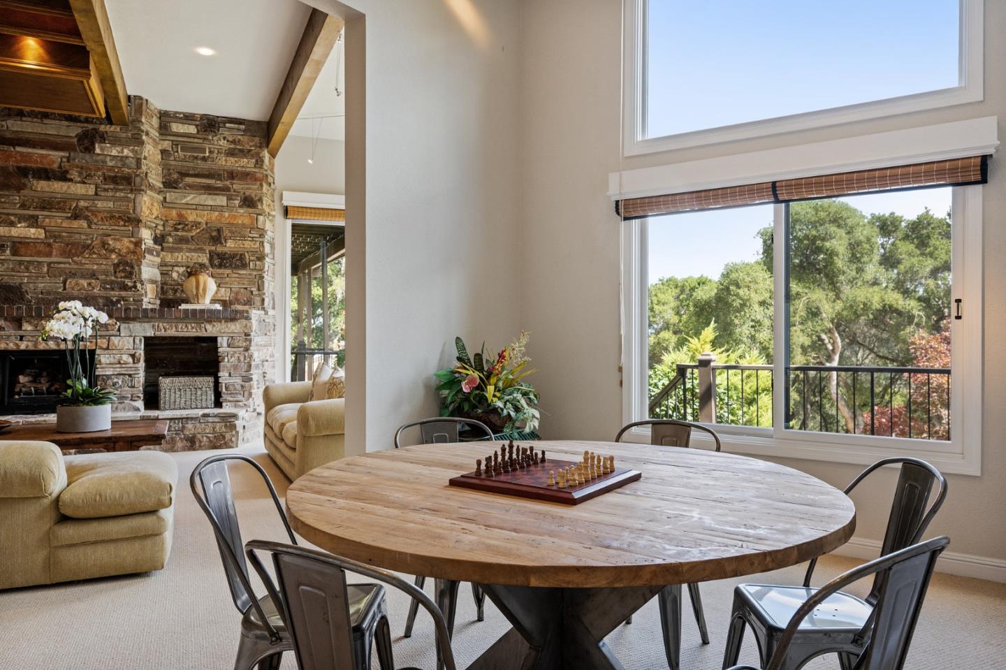 25 Preston Road Woodside, CA 94062 - Photo 26 of 71 a view of a dining room with furniture window and outside view