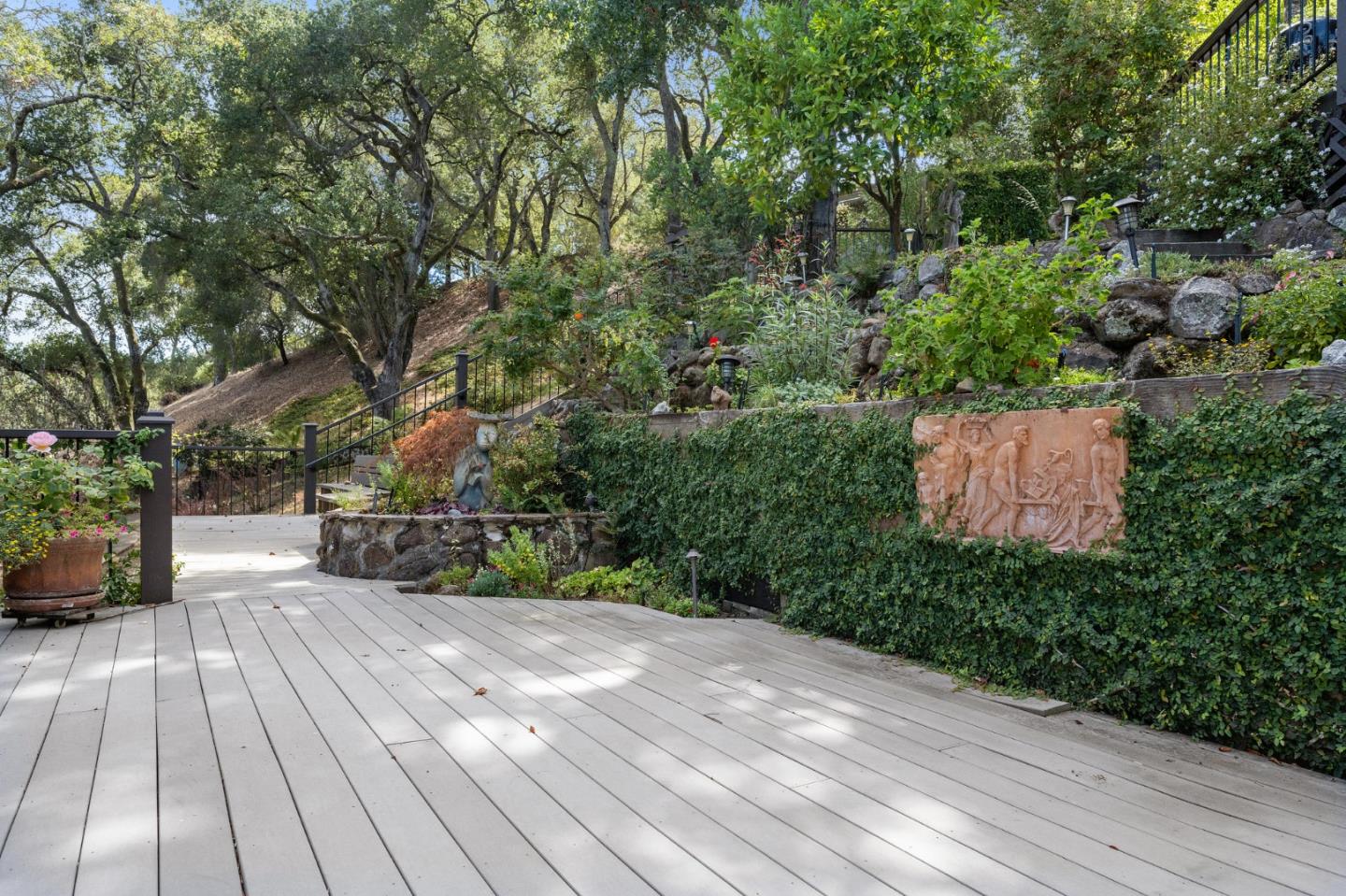 25 Preston Road Woodside, CA 94062 - Photo 42 of 71 a view of outdoor space with wooden floor and trees