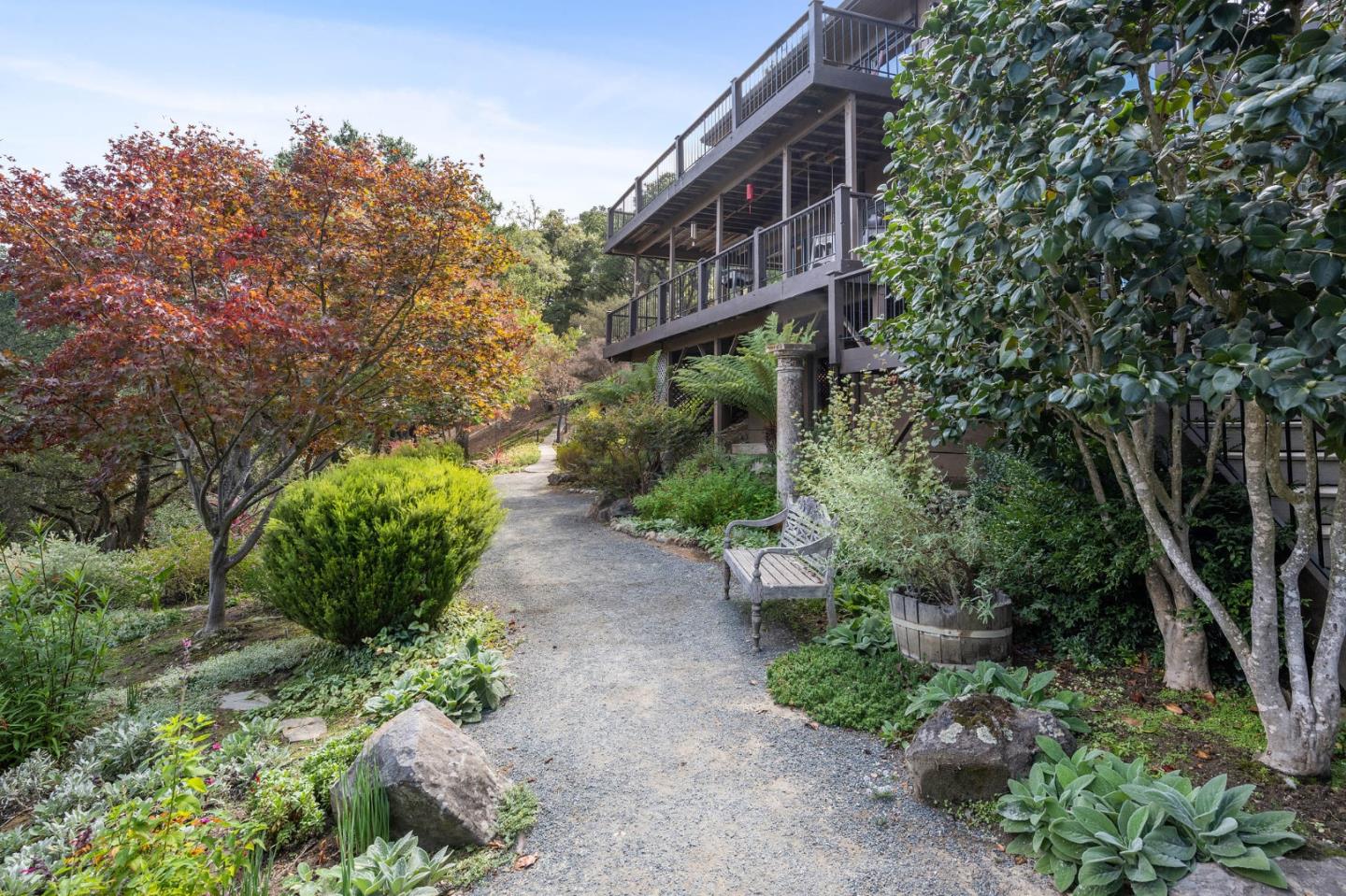 25 Preston Road Woodside, CA 94062 - Photo 50 of 71 a pathway of a house with a yard