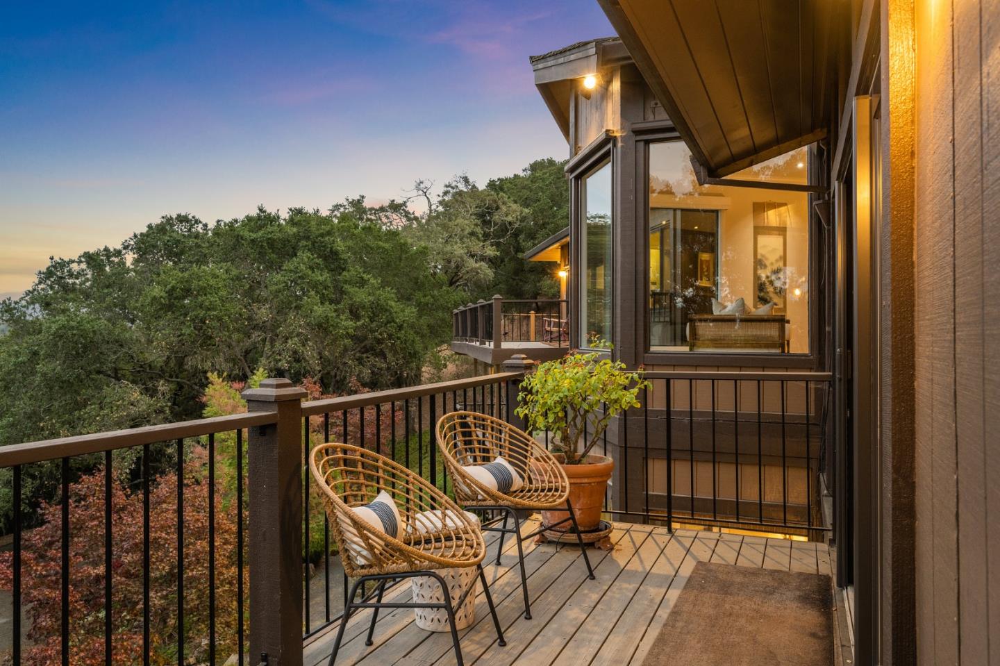 25 Preston Road Woodside, CA 94062 - Photo 63 of 71 a view of a balcony with furniture