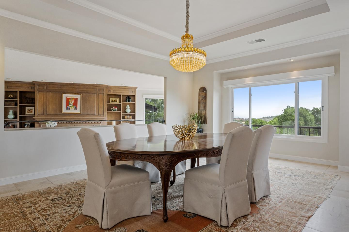 25 Preston Road Woodside, CA 94062 - Photo 8 of 71 a view of a dining room with furniture window and wooden floor
