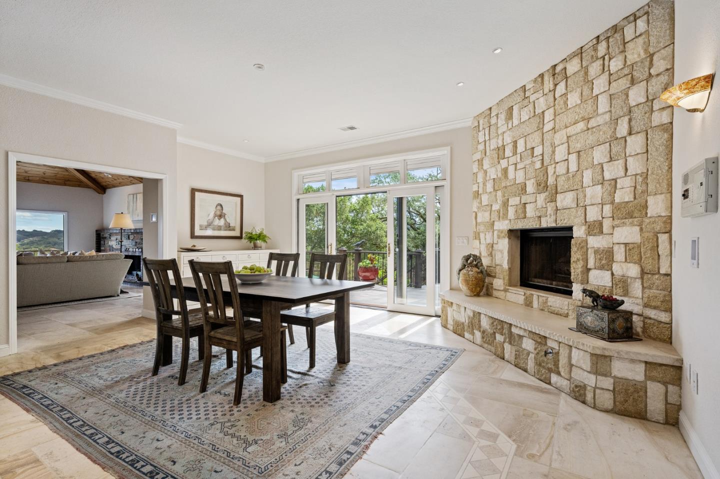 25 Preston Road Woodside, CA 94062 - Photo 10 of 71 a view of a dining room with furniture window and outside view