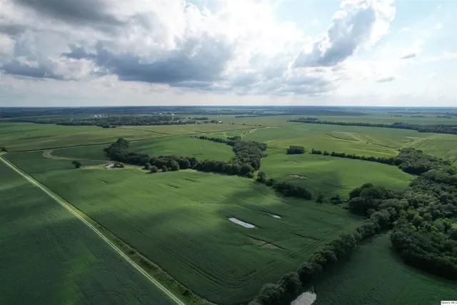 a view of a green field with clear sky