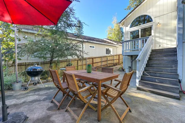 a view of a street with a building in the background