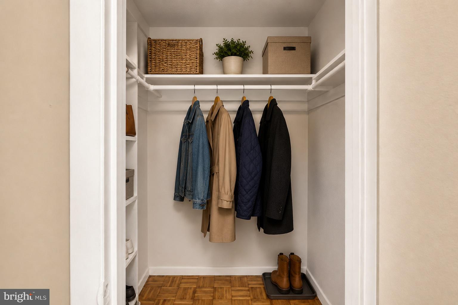 7056 Eastern Avenue Northwest, Unit 107 Washington, DC 20012 - Photo 26 of 36 Hallway closet - virtually staged