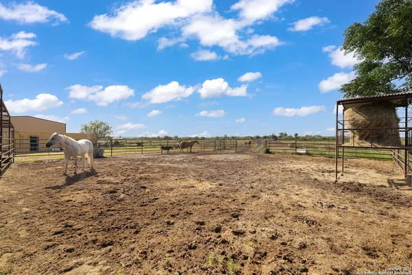 a big yard with table and chairs