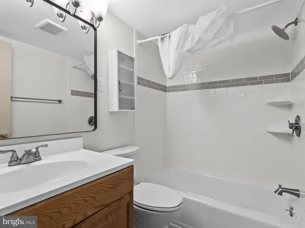 a bathroom with a sink toilet vanity and shower