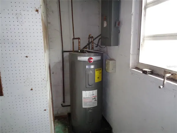 a bathroom with a mirror