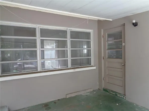 a view of a hallway with a elevator
