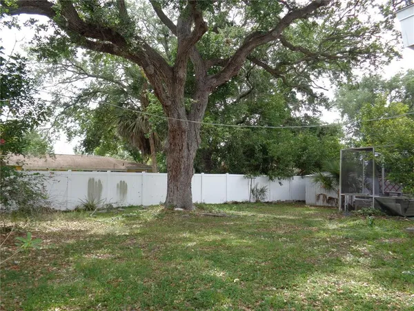 a view of a tree in front of a white house