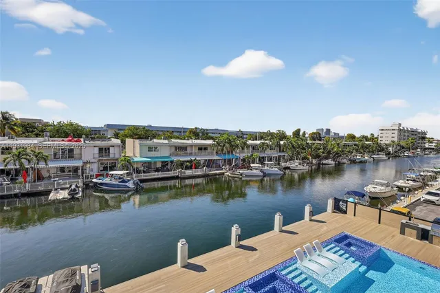 a view of a lake with houses