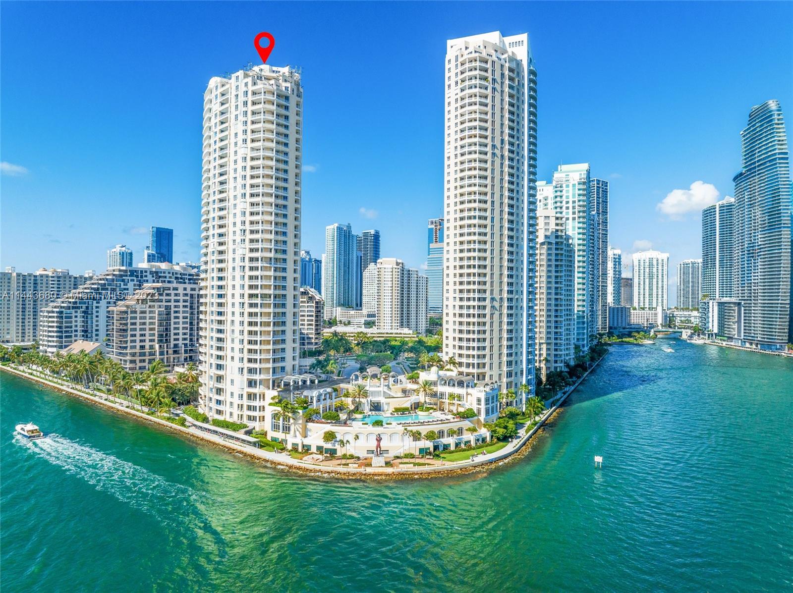 Brickell Key Miami, FL 33131 - Photo 21 of 40 a view of a city with tall buildings and a big yard