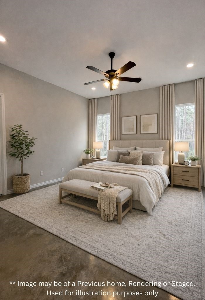 236 Dipping Vat Road Huntsville, TX 77340 - Photo 20 of 50 a bedroom with a bed ceiling fan and a window