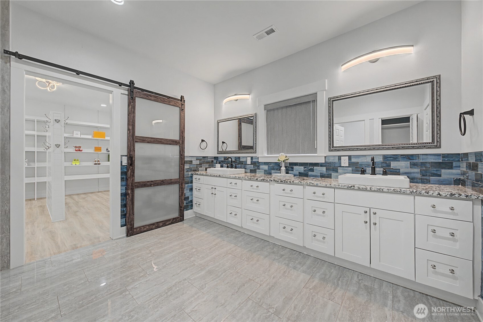 21347 Rd D.5 Soap Lake, WA 98851 - Photo 8 of 40 a bathroom with a granite countertop sink mirror and double