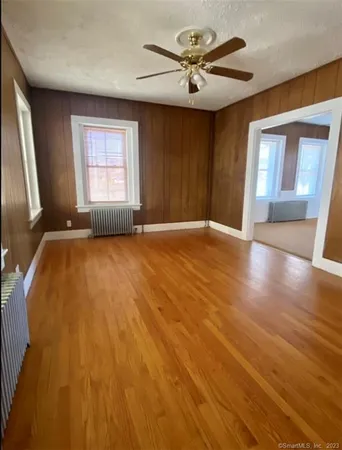 an empty room with windows