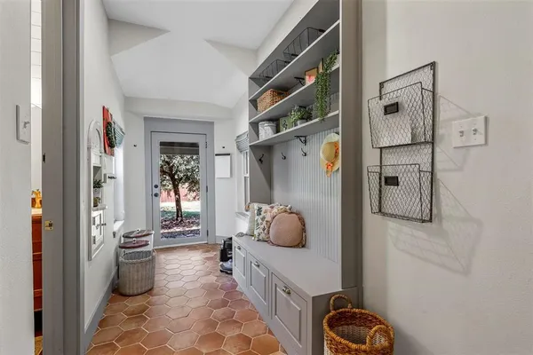 a view of porch with seating space