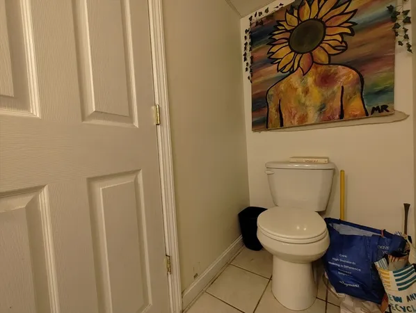 a white toilet sitting next to a shower curtain