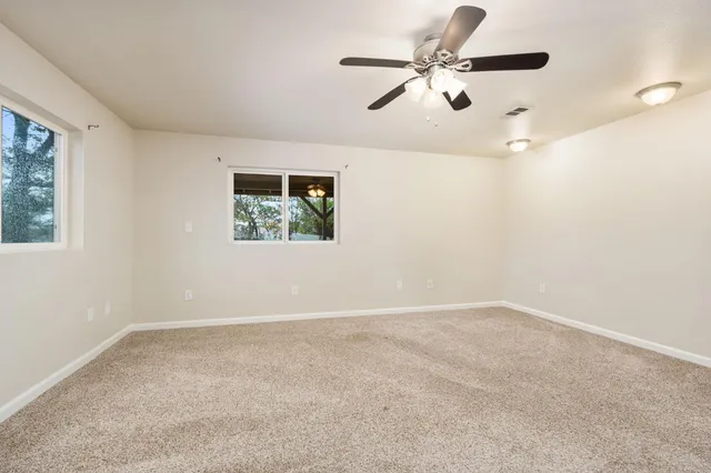 a bathroom with a sink a mirror and a shower