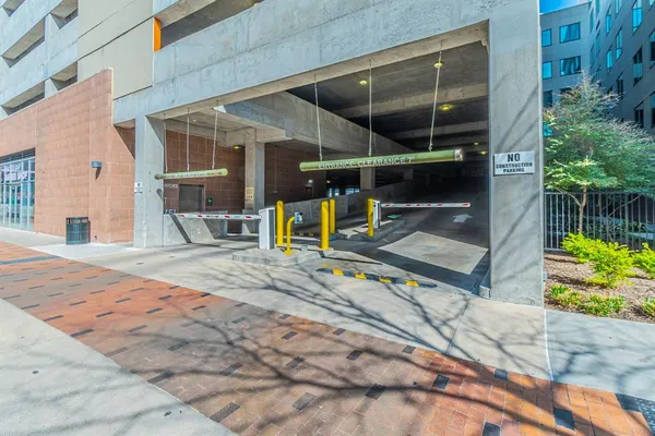 a view of a swimming pool with a lounge chair