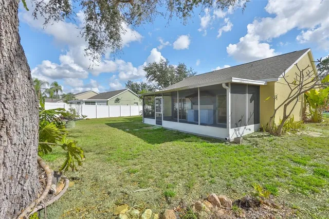 a view of a house with a back yard