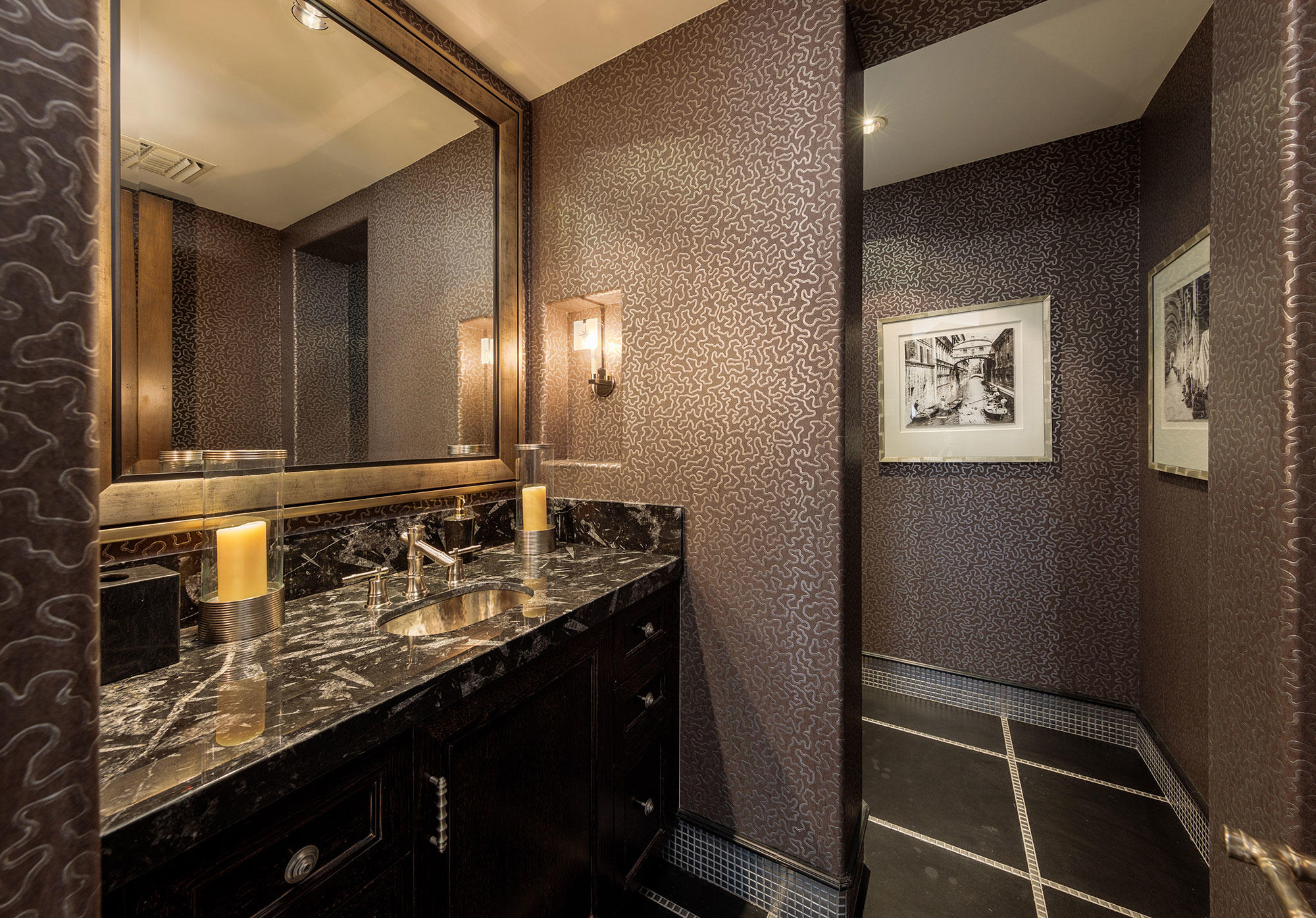 1011 Mountain Spring Palm Desert, CA 92260 - Photo 6 of 16 a bathroom with double vanity and a mirror