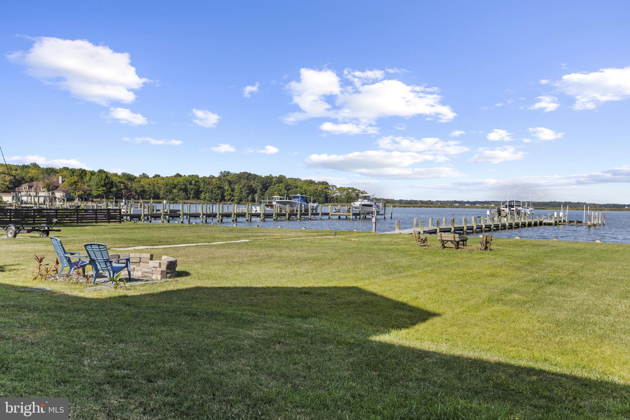 3675 1st Avenue Edgewater, MD 21037 - Photo 40 of 57 View of green lawn featuring a dock and water view