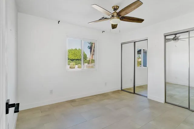 an empty room with closet