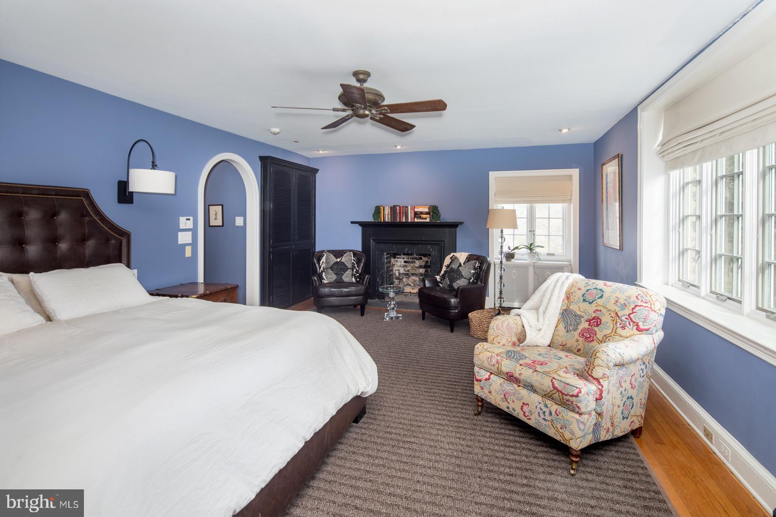 320 Fairhill Road Wynnewood, PA 19096 - Photo 12 of 26 Master Bedroom with Bar and Fireplace