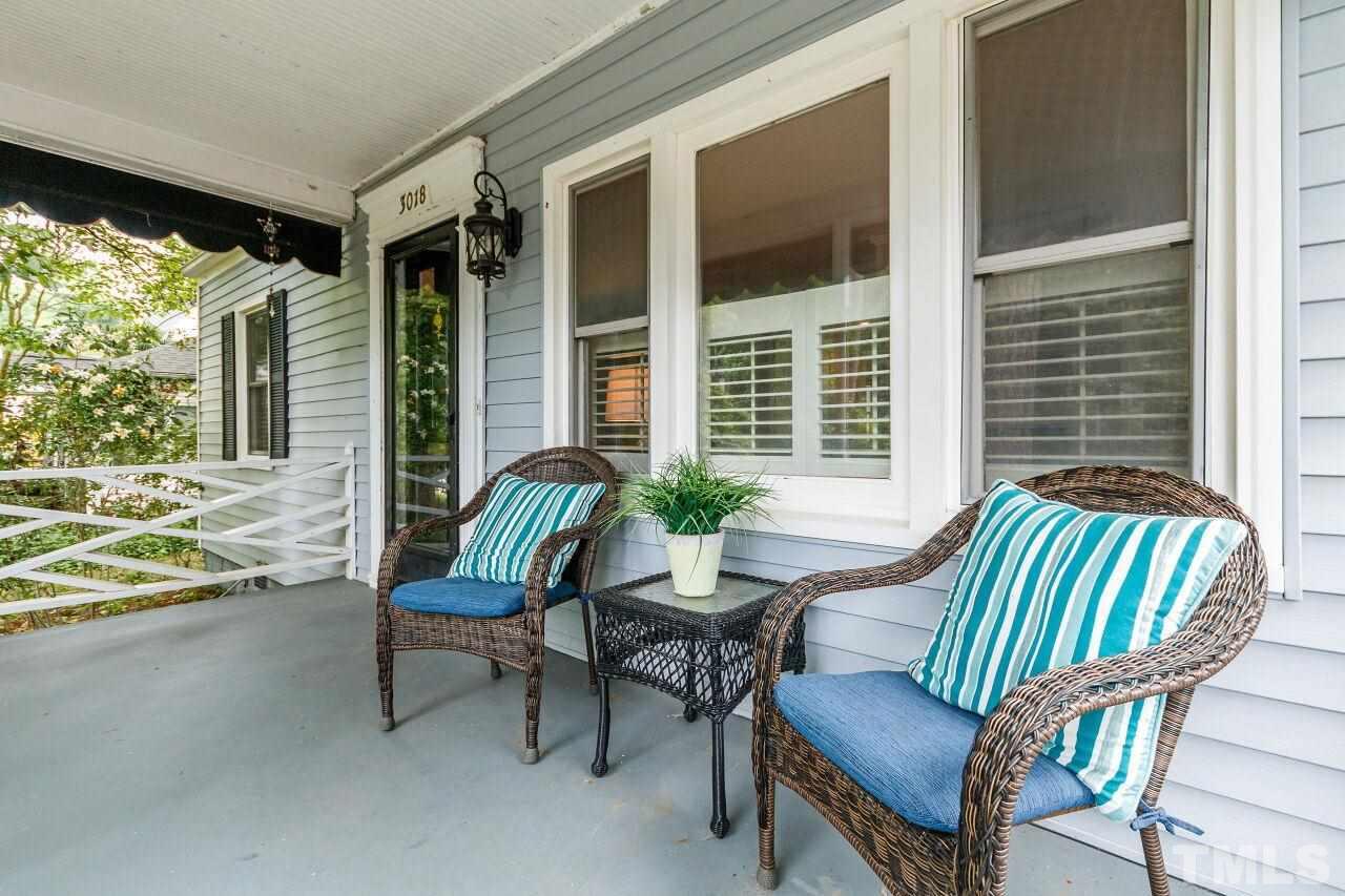 3018 Medlin Drive Raleigh, NC 27607 - Photo 3 of 30 Great front porch for relaxing and enjoying the sounds of summer.