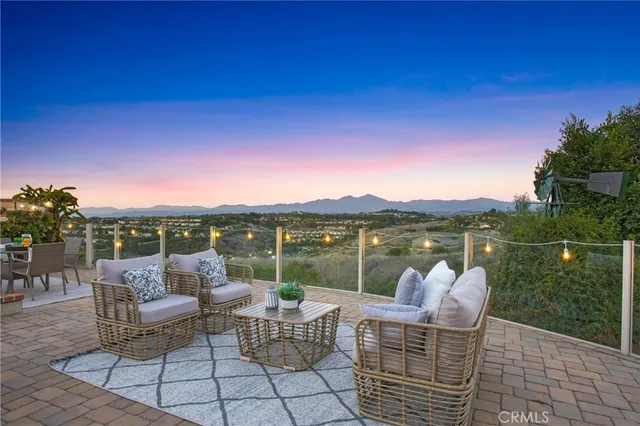 a view of a city with sunset view