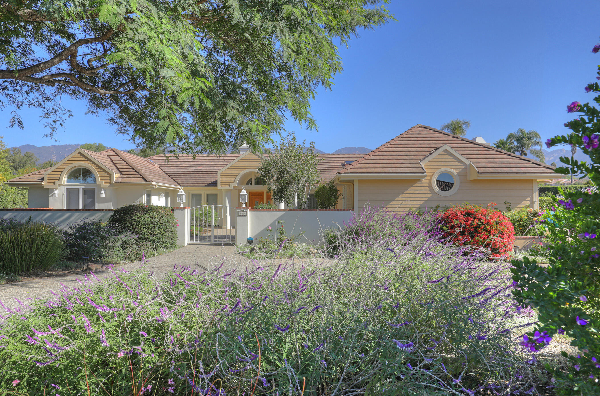 a view of a house with a garden