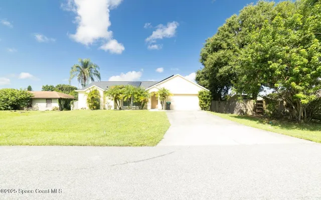 a swimming pool with an outdoor space