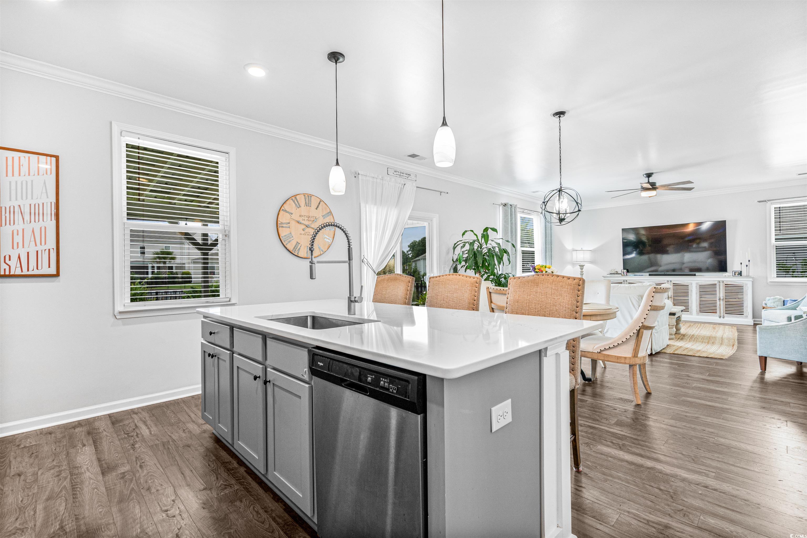 331 Emery Oak Drive Murrells Inlet, SC 29576 - Photo 12 of 32 Island with farmhouse sink and wainscoting.