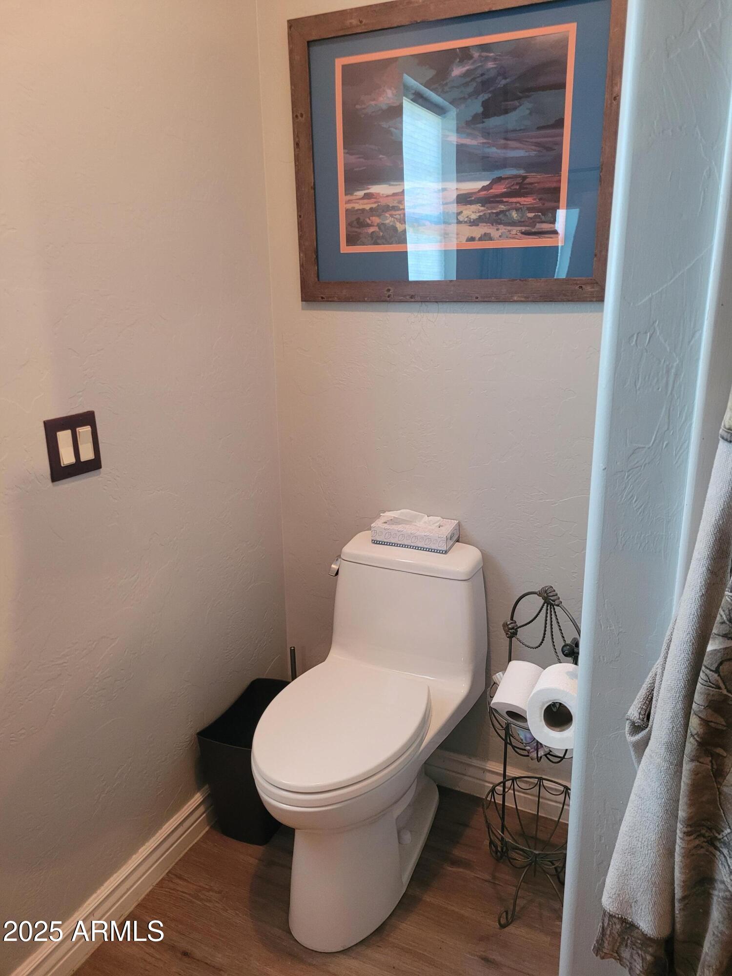 8255 North Fort Grant Road Willcox, AZ 85643 - Photo 35 of 40 a white toilet sitting next to a shower curtain