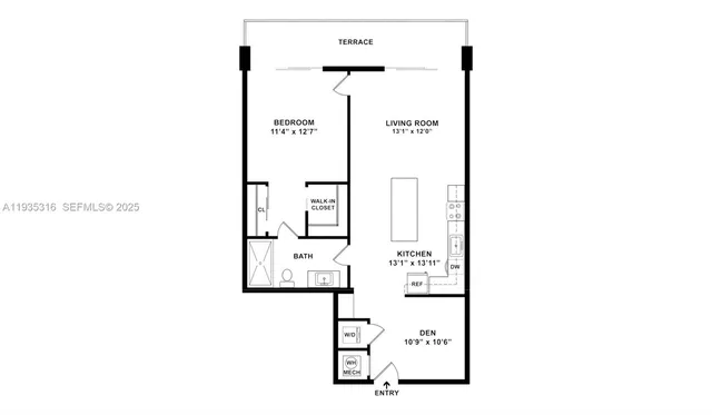 a kitchen with a table and chairs in it