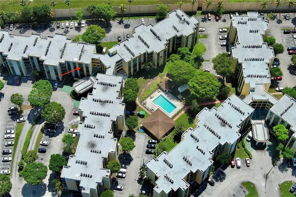 an aerial view of multiple house
