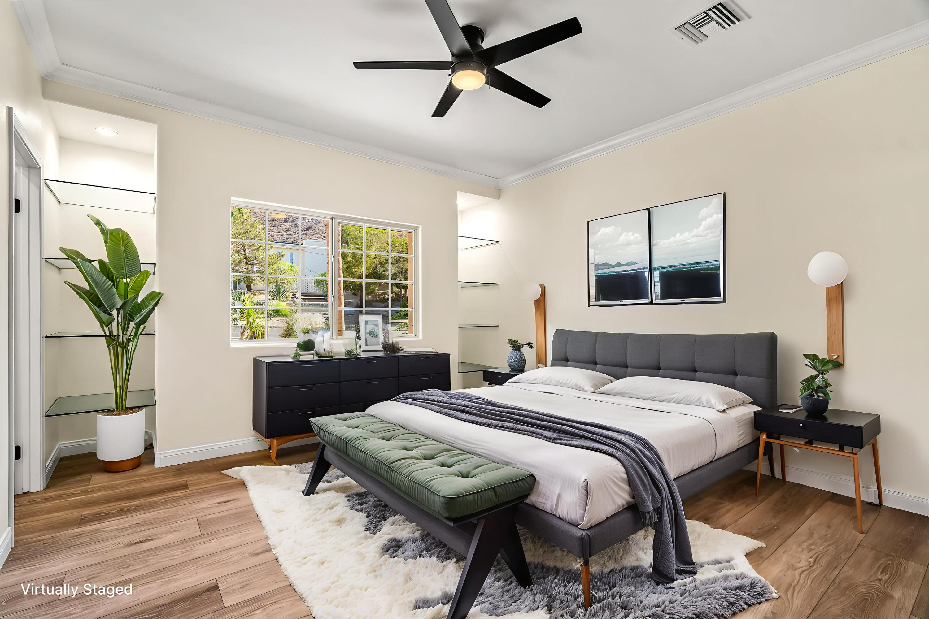 67980 Foothill Road Cathedral City, CA 92234 - Photo 27 of 60 a bedroom with a bed table and a window