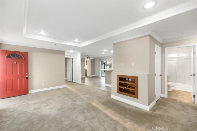 a view of a livingroom with a fireplace