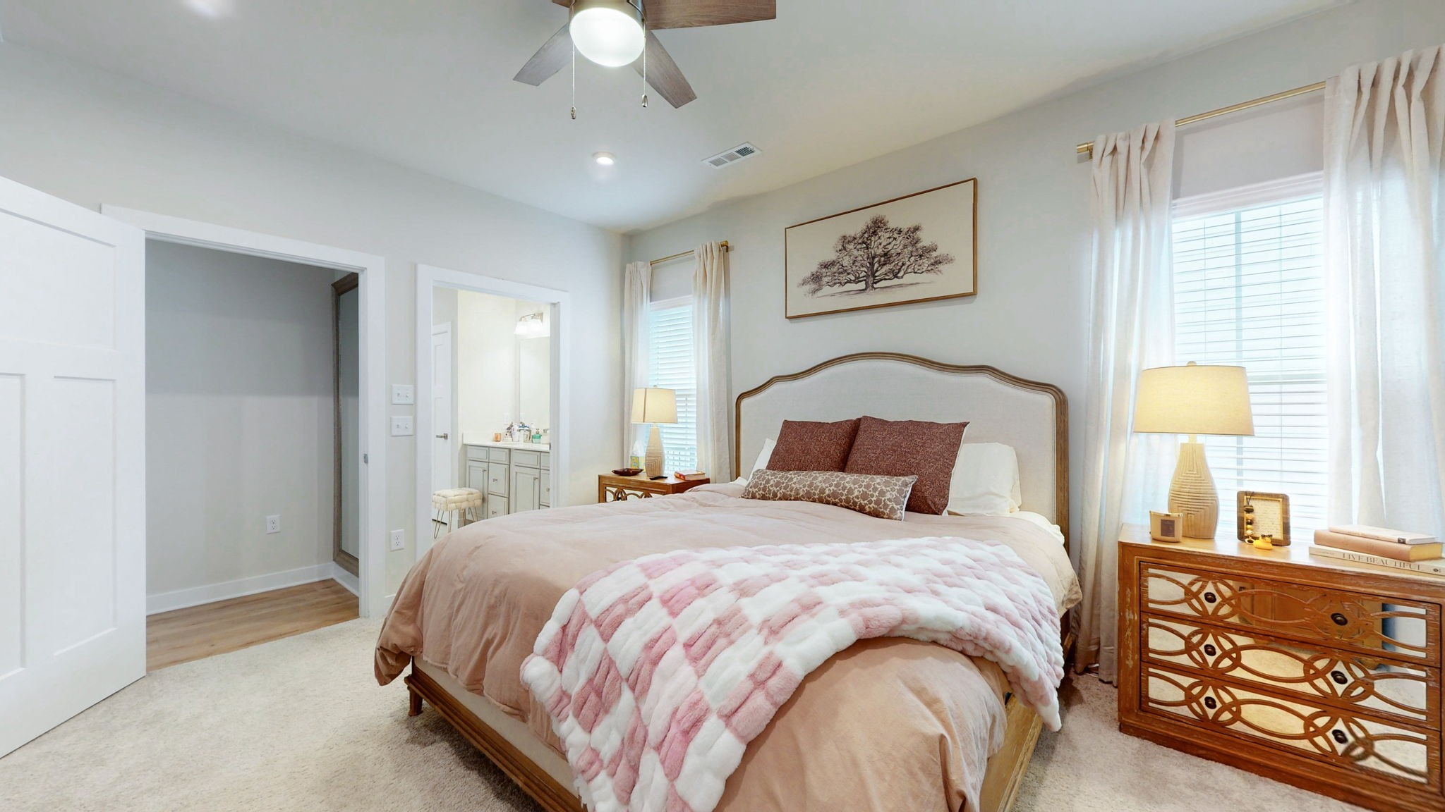 1547 Repton Road Smyrna, TN 37167 - Photo 13 of 47 a bedroom with a bed and a lamp on dresser